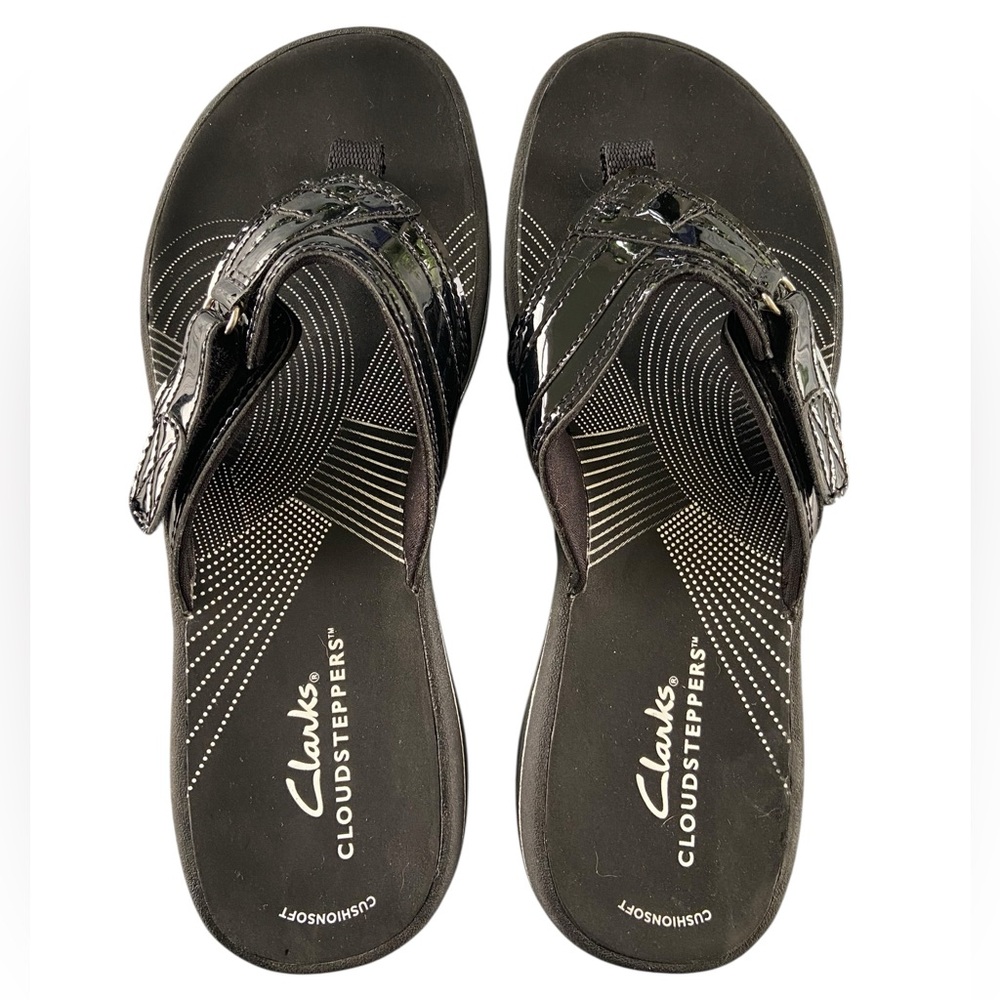 Clarks Cloudsteppers Sandals Women’s Black Flip Flops Size 6